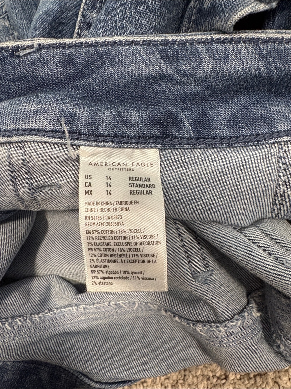 American Eagle Curvy Super High Ruse Baggy Wide Leg Jeans - Picture 3 of 7